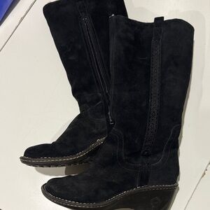 UGG Black Heeled Suede Boots